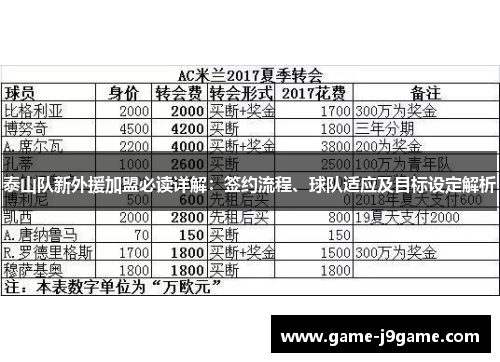 泰山队新外援加盟必读详解：签约流程、球队适应及目标设定解析